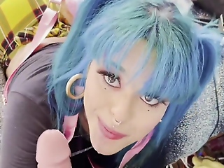 Eddie Danger - Fucks Blue Haired Passing And She Licks Up Cum
