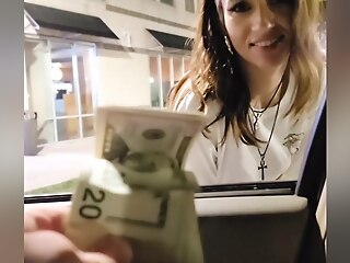 Bonny Teen With Perfect Knockers Sucks A Big Cock Until She Gets His Cum Together with His Cash