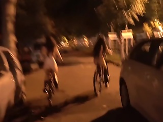 Dolls Cult In Riding Our Bike Naked Through The Streets Of The Town