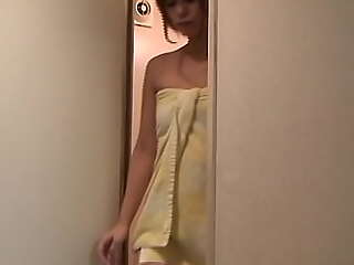 Japanese in force age teenager takes a shower and switches to nightie