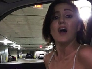 Skinny brunette teen Renee Roulette fucked forth the car