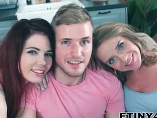 Threesome with twosome cute girls
