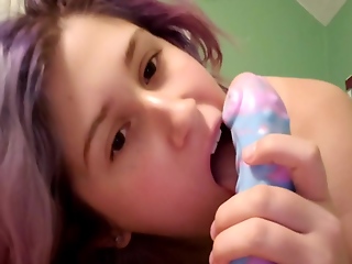 Cute & X-rated Teen Deepthroats A Port side Dildo And Drollery